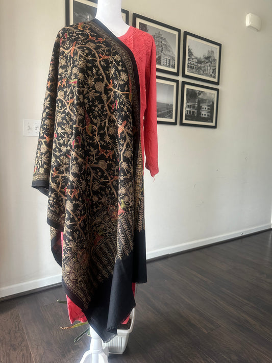 Pashmina Shawl | Luxury Wool Wrap for Women | Black Scarf