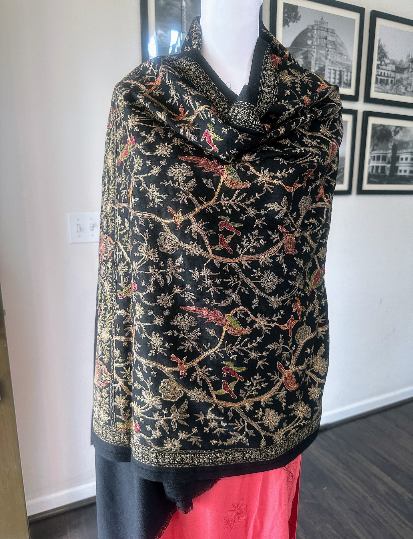 Pashmina Shawl | Luxury Wool Wrap for Women | Black Scarf