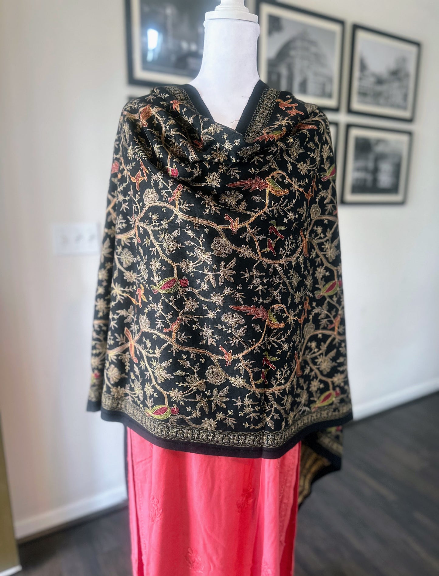 Pashmina Shawl | Luxury Wool Wrap for Women | Black Scarf