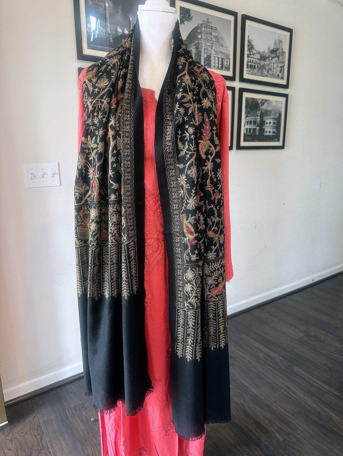 Pashmina Shawl | Luxury Wool Wrap for Women | Black Scarf