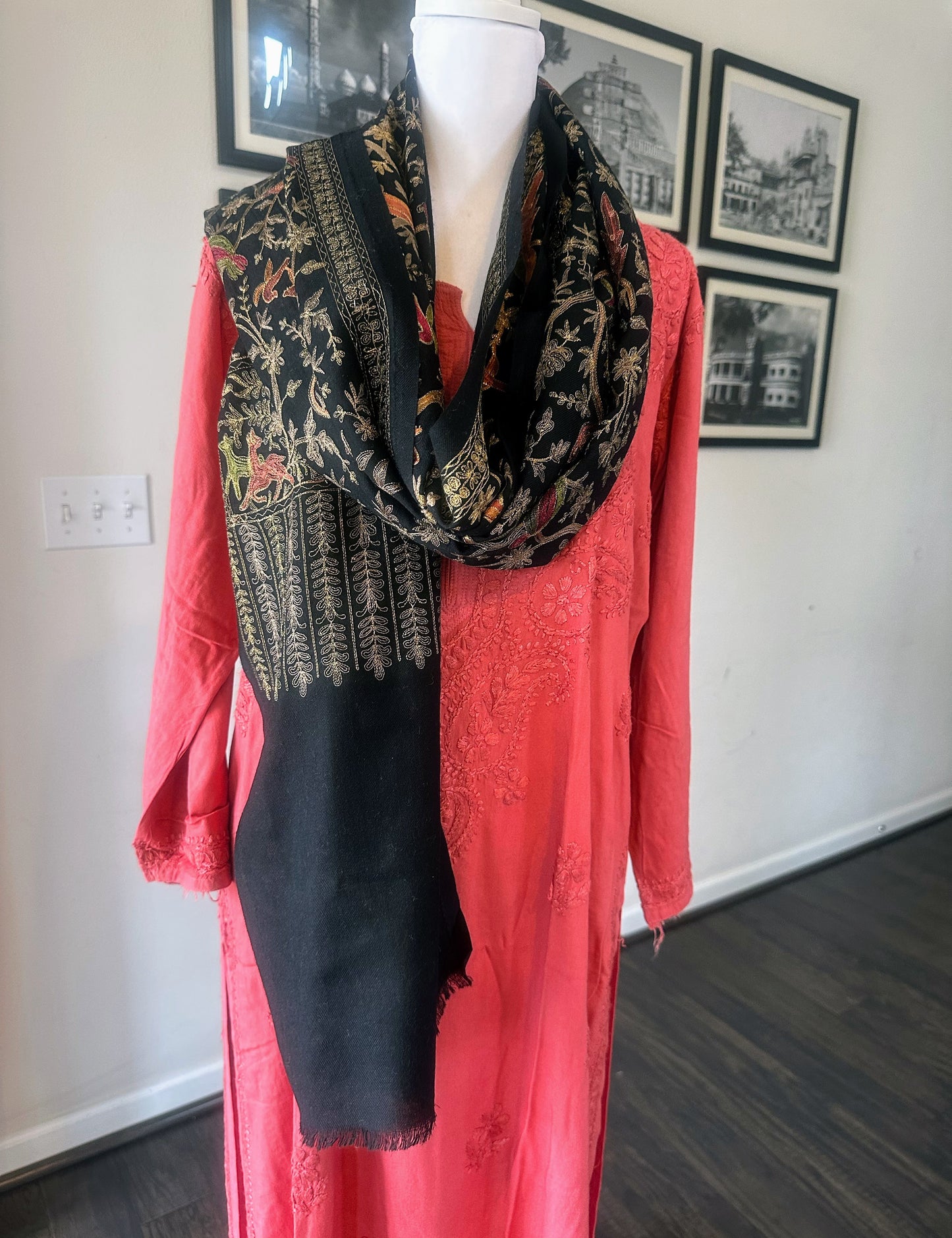 Pashmina Shawl | Luxury Wool Wrap for Women | Black Scarf