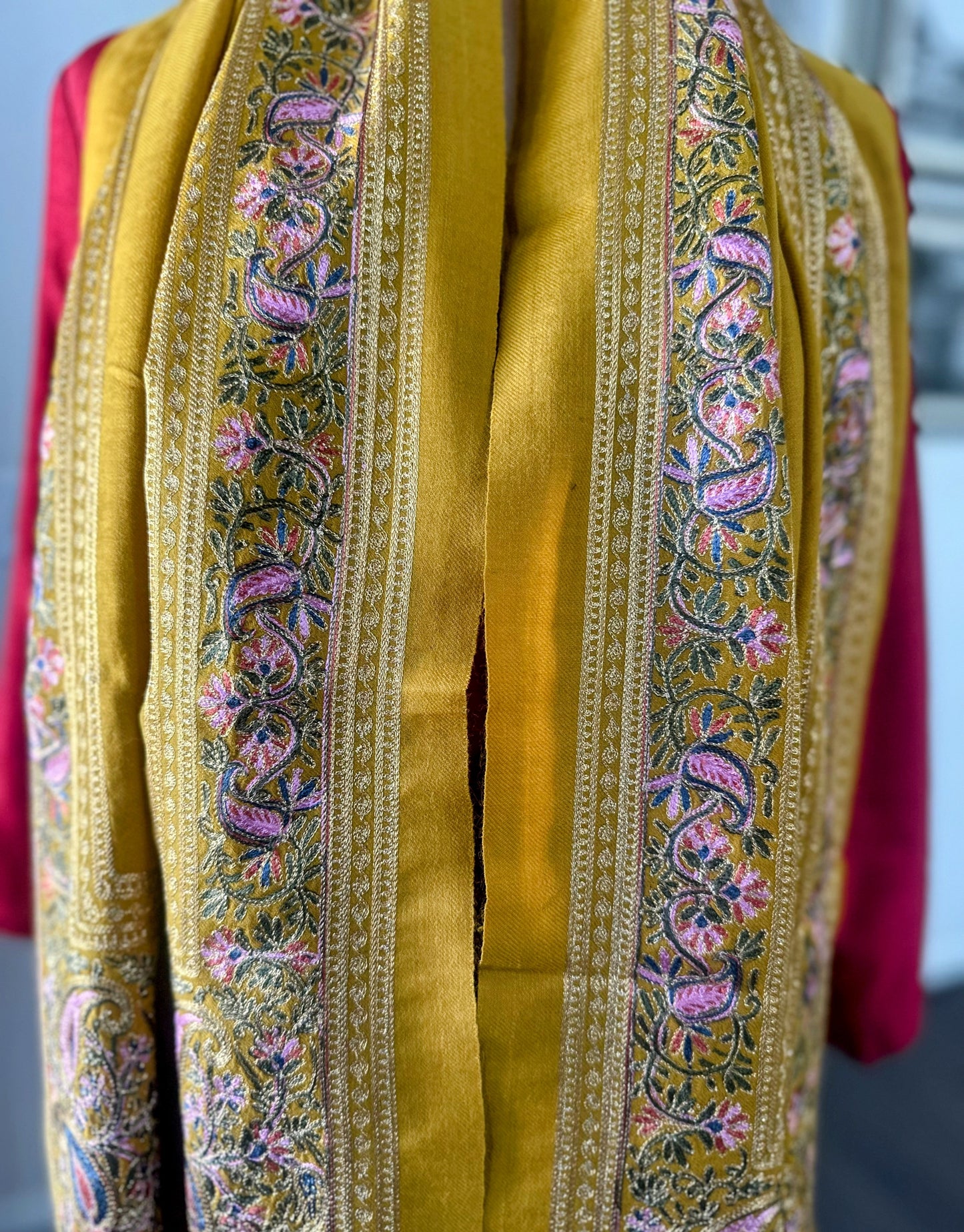 Pashmina Shawl | Luxury Wool Wrap for Women | Yellow Scarf