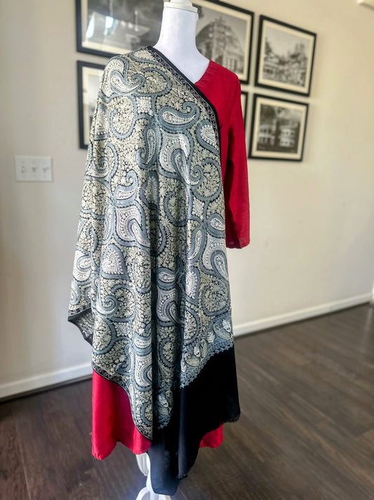 Pashmina Shawl | Luxury Wool Wrap for Women | Navy Scarf