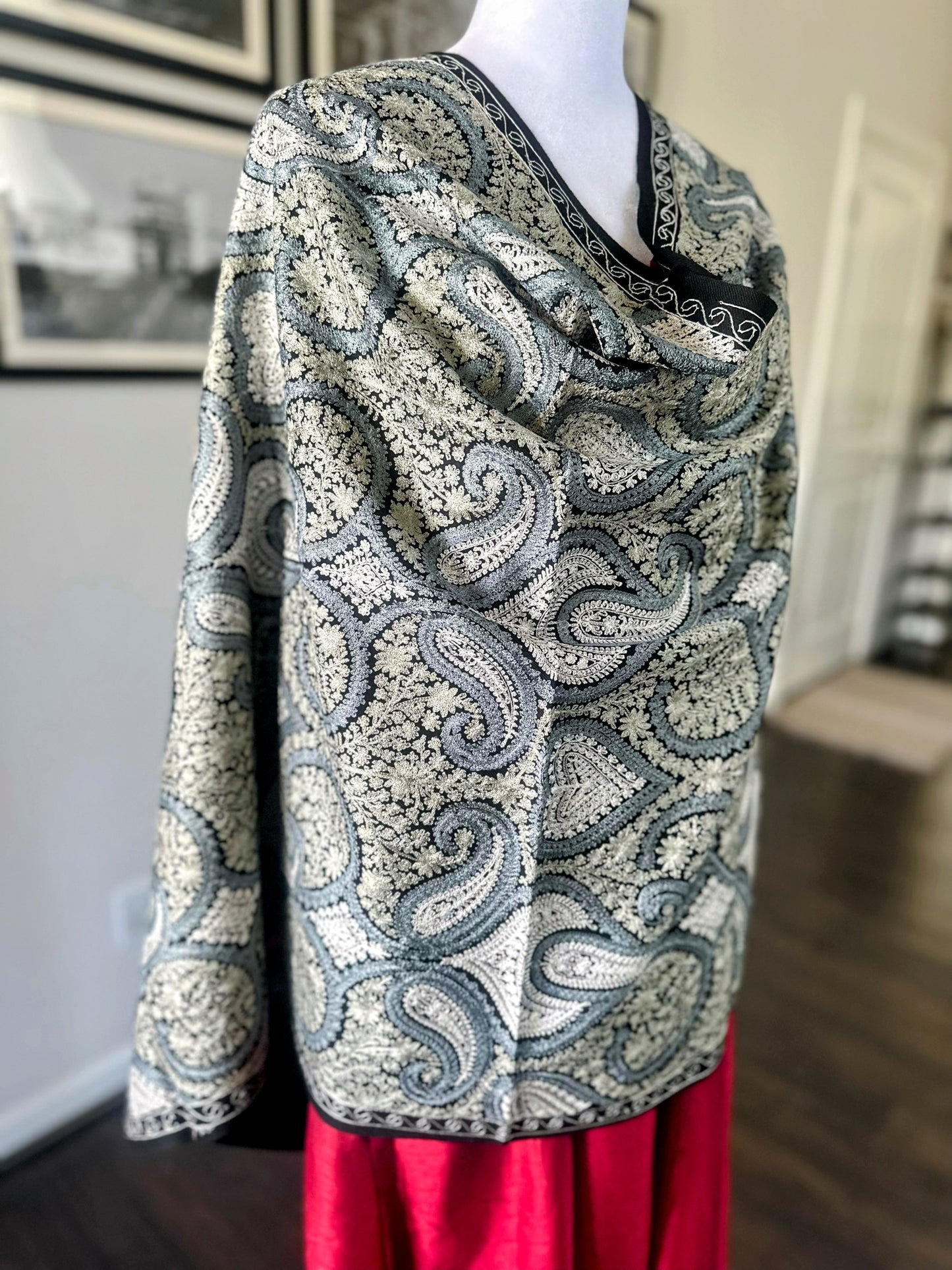 Pashmina Shawl | Luxury Wool Wrap for Women | Navy Scarf
