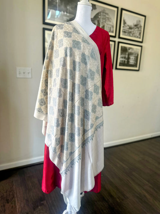 Pashmina Shawl | Luxury Wool Wrap for Women | Ivory Scarf