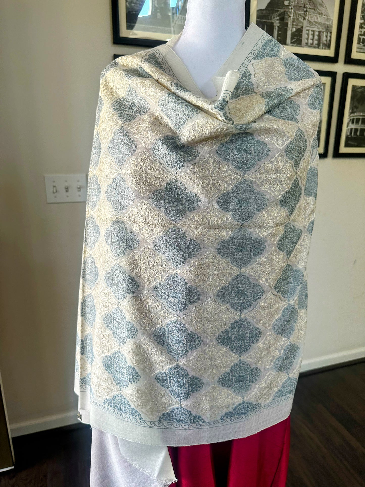 Pashmina Shawl | Luxury Wool Wrap for Women | Ivory Scarf