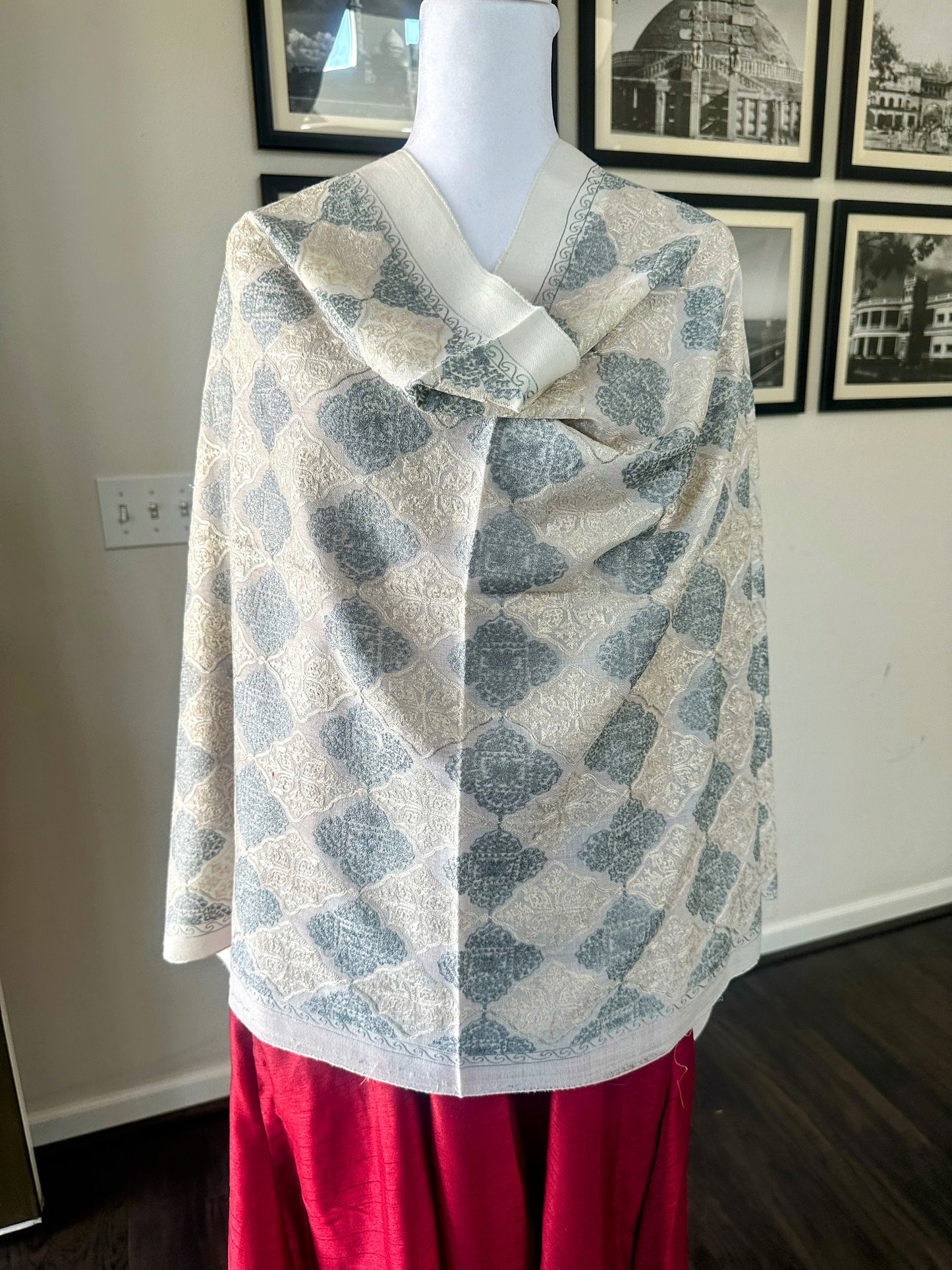 Pashmina Shawl | Luxury Wool Wrap for Women | Ivory Scarf