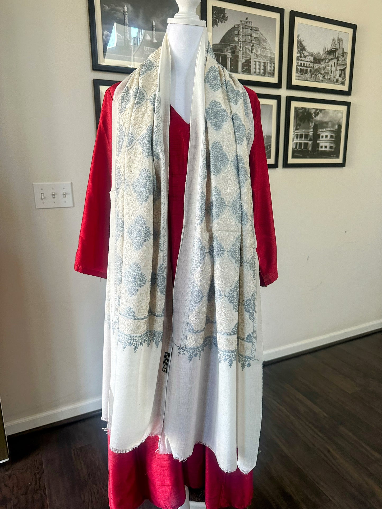 Pashmina Shawl | Luxury Wool Wrap for Women | Ivory Scarf