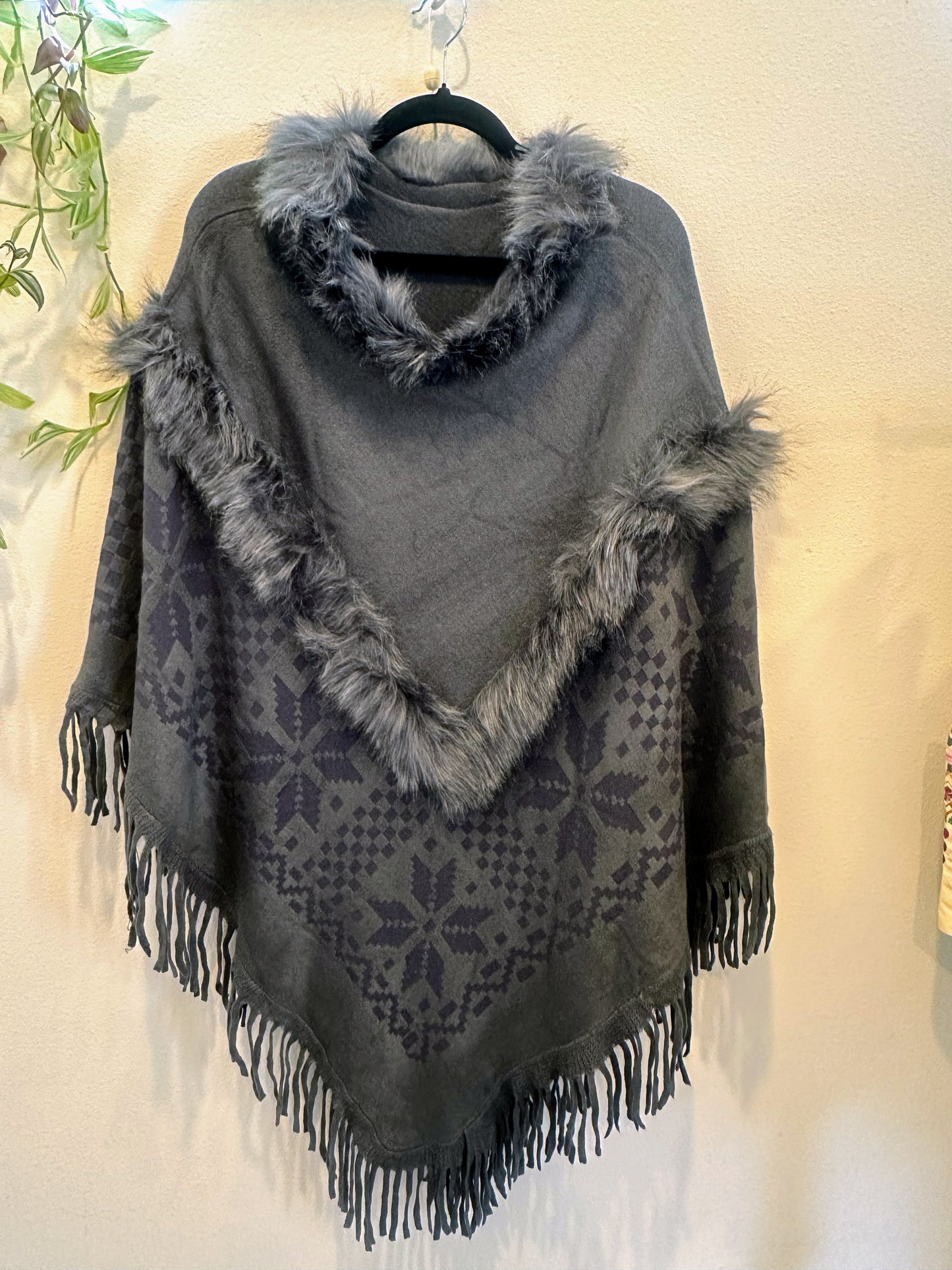 One Size Merino Wool Poncho For Women