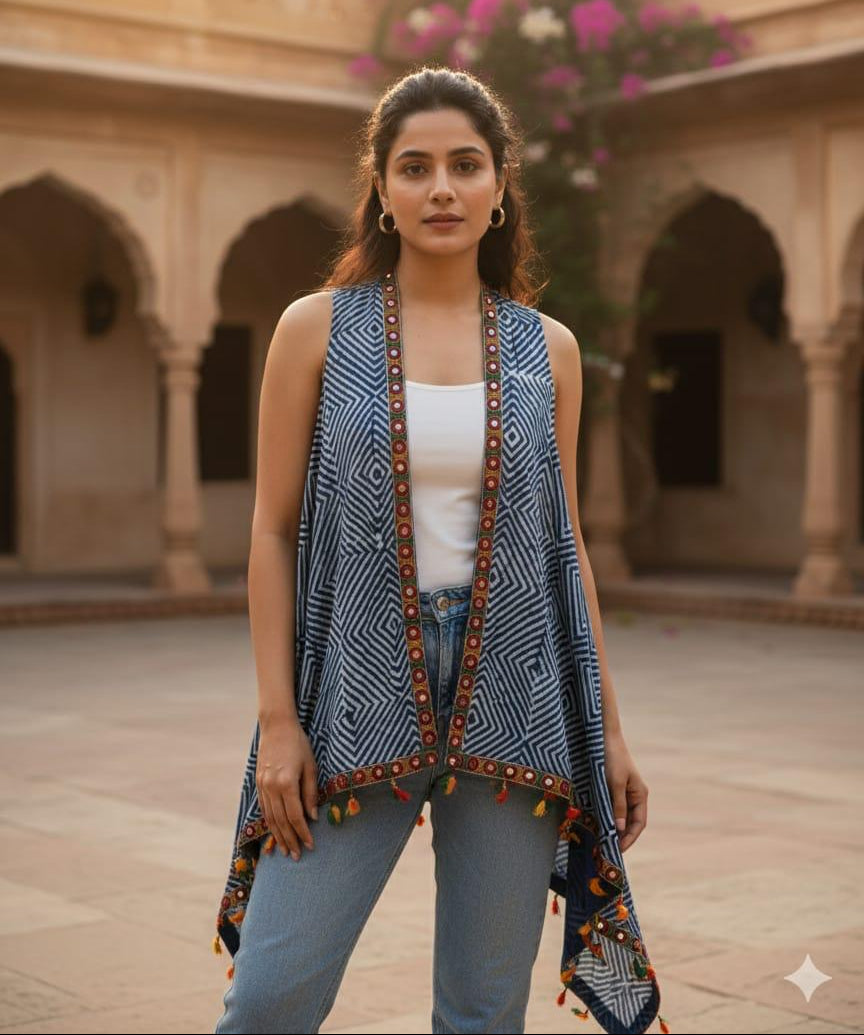 Front Open Long Shrug Jacket