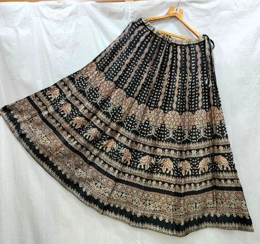 Indian Silk Lehenga Skirt With Natural Kali