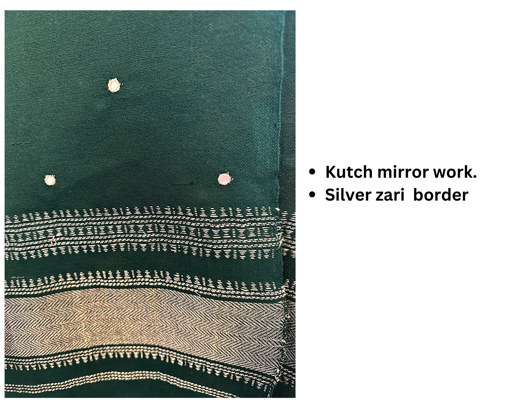 Kutch Mirror Work Pure Wool Shawls - Craft Bazaar