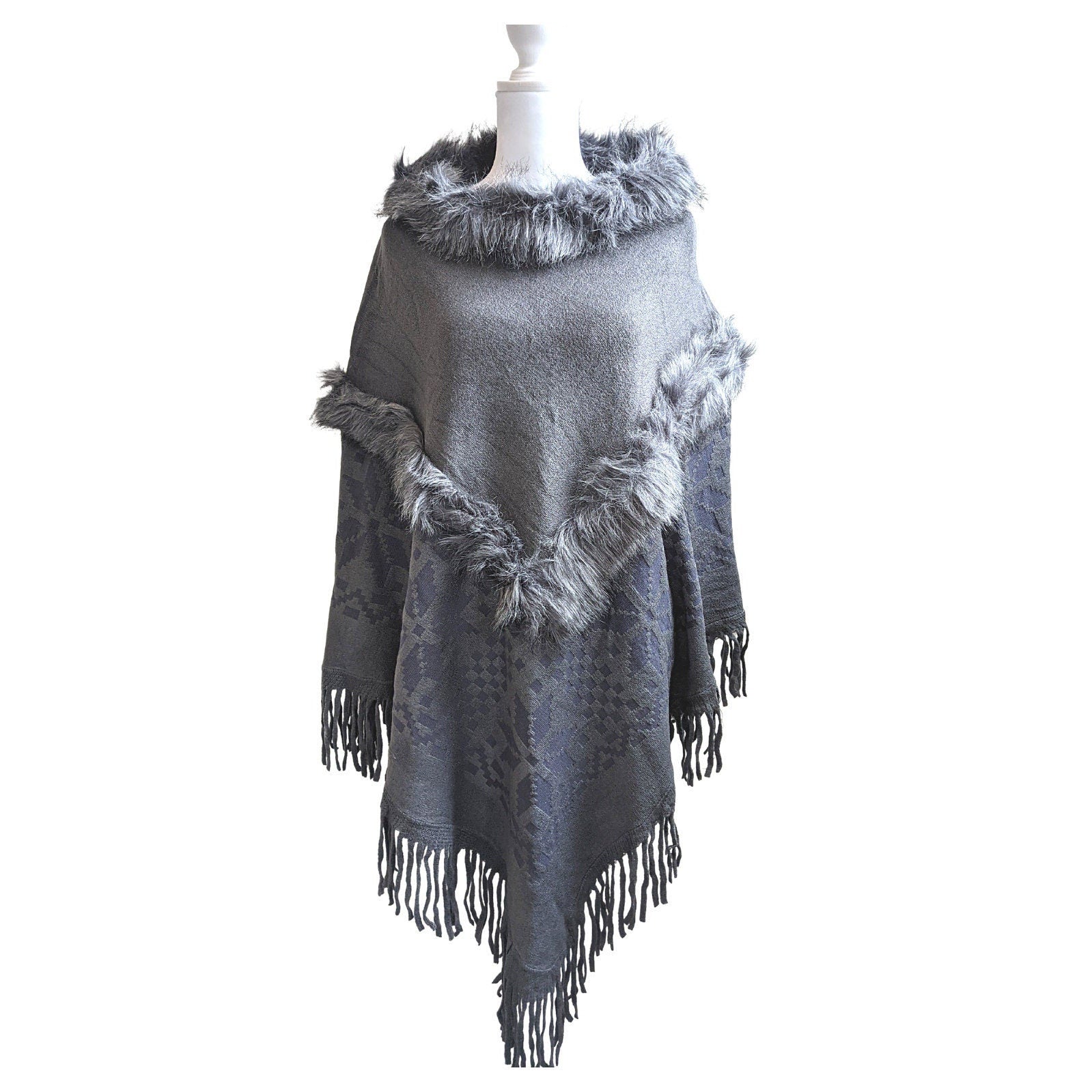 One Size Merino Wool Poncho For Women - Craft Bazaar