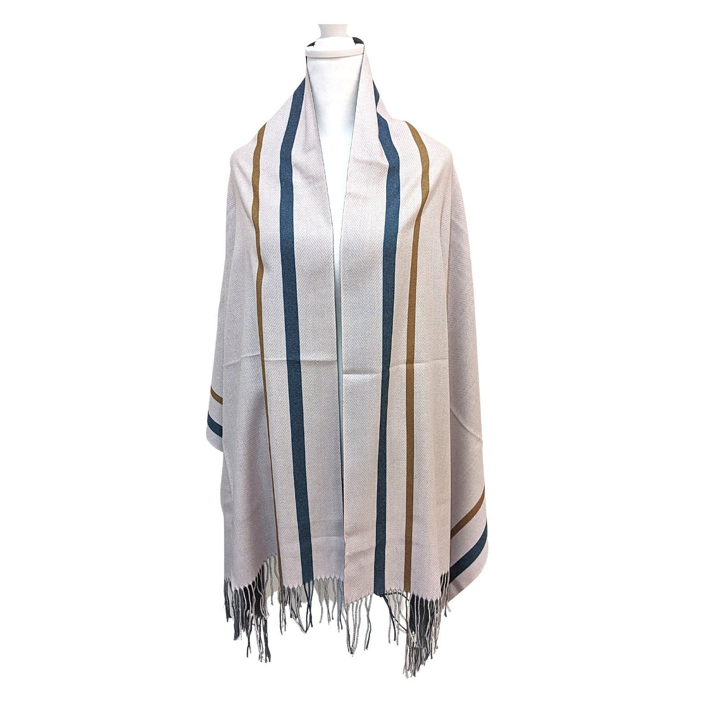 Reversible Plaid Pure Wool Scarf [Pastel Pink] - Craft Bazaar